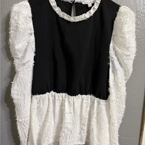 Chic Black and White Women's Blouse